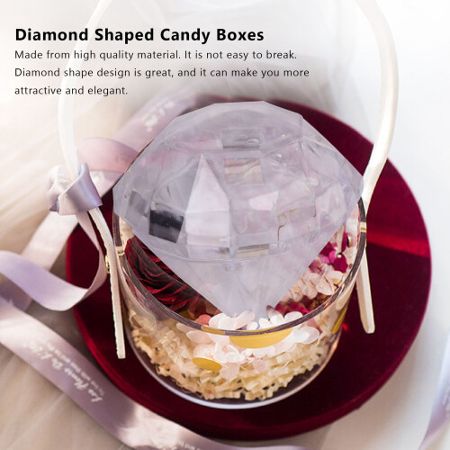 12PCS Transparent Diamond Shape Candy Box Wedding Favor Gift Boxes 2