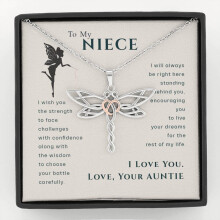 (Gift for Niece) To My Niece, Live Your Dreams Dragonfly Necklace Gift