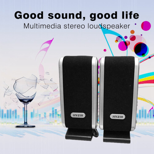 2 stuks USB-computerluidsprekers stereo 3,5 mm met oortelefoonaansluiting voor desktop 1