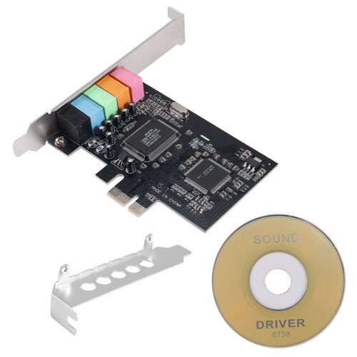 Placa de som PCIe 5.1, placa PCI Express Surround 3D Stereo Audio 2