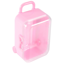 Mini maleta de viaje con ruedas de color rosa, caja de dulces para bodas con personalidad