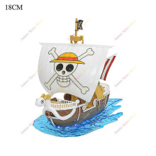 (Going Merry no box) 18cm Anime One Piece Figure Thousand Sunny Going Merry Boat Pirate Ship Fiugrine Toys Action Figures Shanks Assembly Model Toys C
