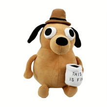 (1pc) Angry Coffee Dog Plush Toy with Cup - Soft PP, Yellow, Ideal Gift for Family & Friends on Christmas and Halloween