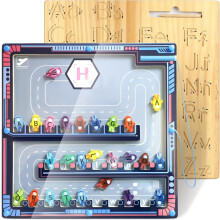 Magnetic Alphabet Maze Board, Wooden Alphabet Letter Tracing Board, Montessori Toy Fine Motor Skills Educational Toys for Preschool Kids