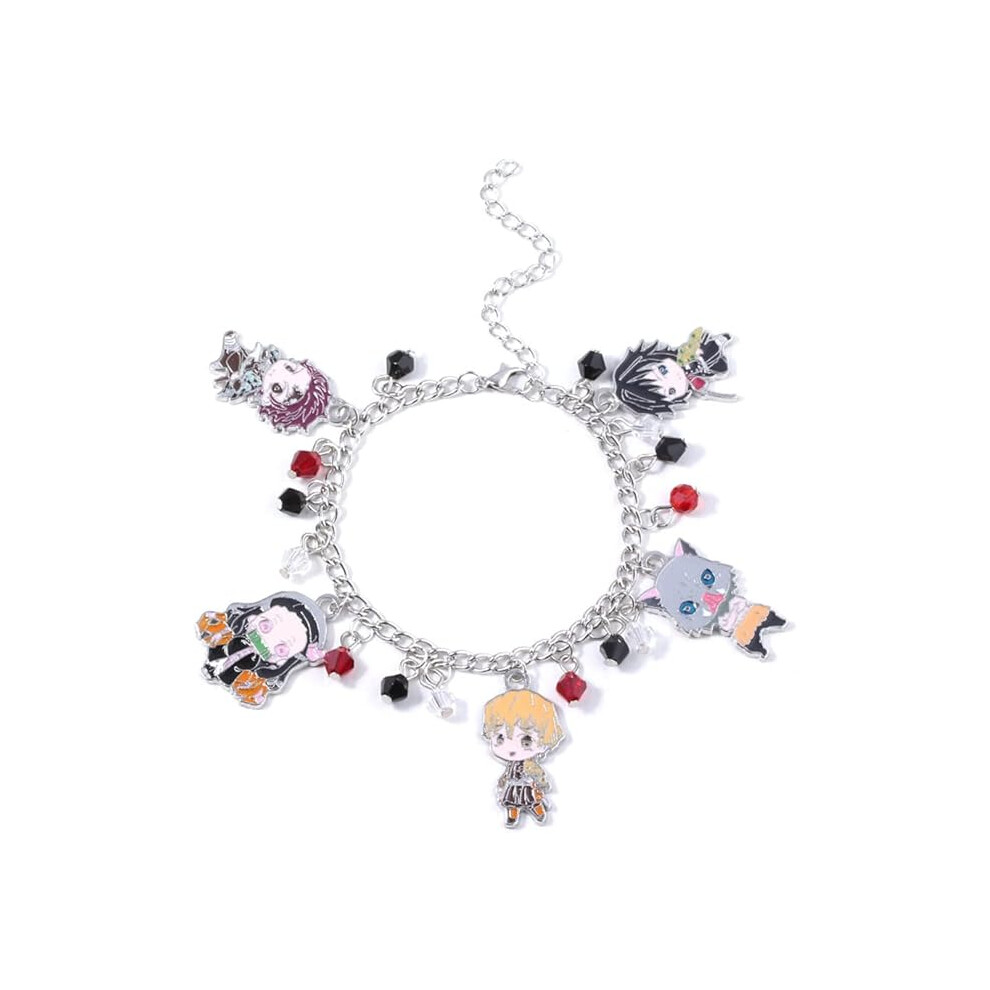Anime Figure Tanjiro Charm Bracelet - Tanjiro Nezuko Zenitsu Inosuke Figure Bracelet - Gifts for Girls and Boys-image-OPC-PFW5DZH-NEW