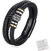 To My Man, Infinity Leather Bracelet Husband Gifts from WifeI Love You Forever and Always Bracelets Boyfriend Anniversary Birthday