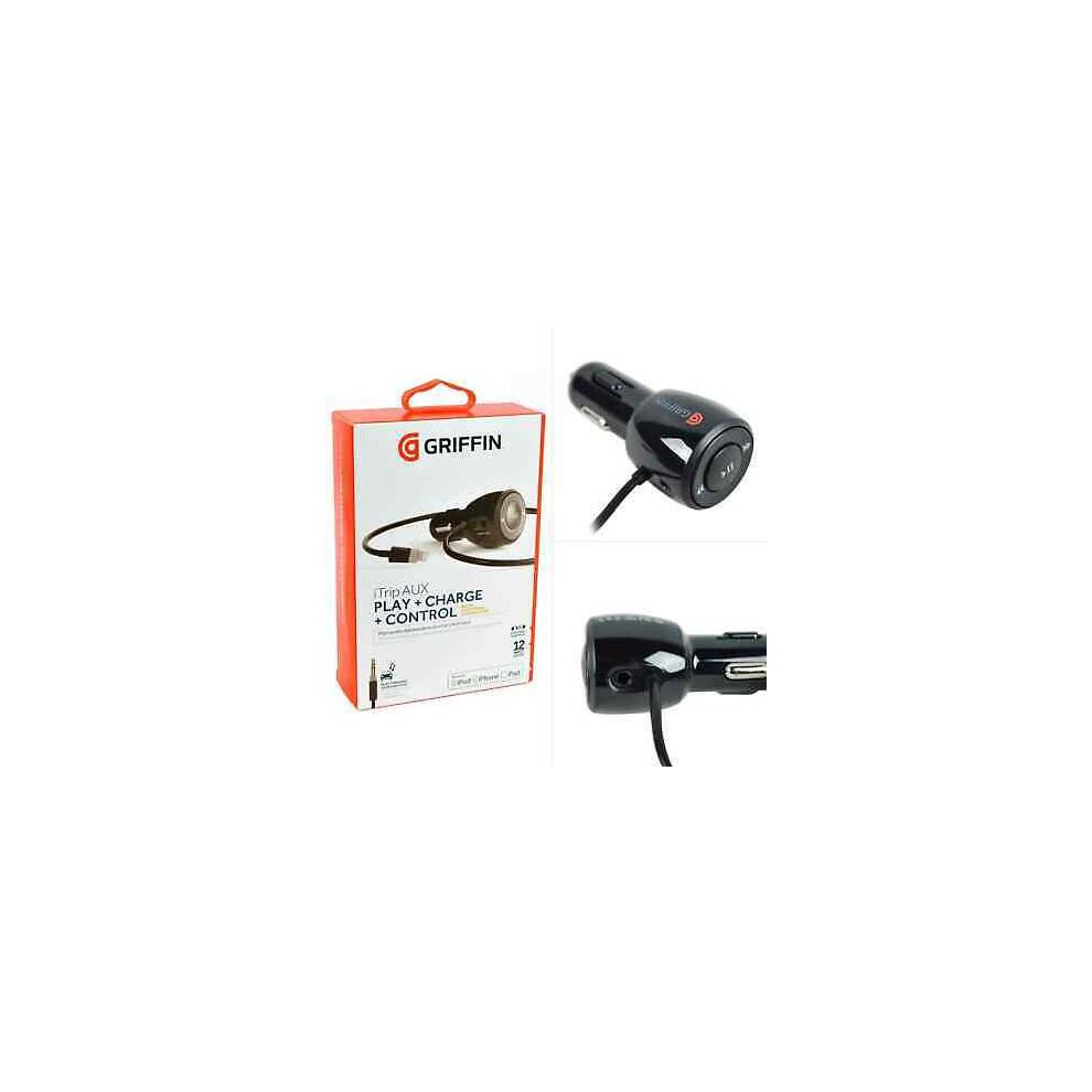 Griffin MFi Certified 2.4Amp iPhone 14 13 SE USB AUX In-Car Charger Cable New