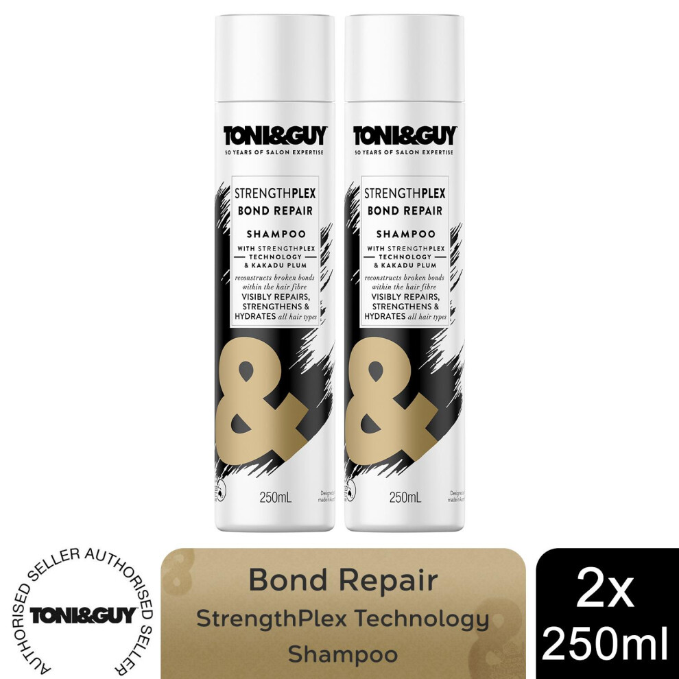 Toni & Guy Bond Repair Shampoo with StrengthPlex Technology 250ml, 2 Pack