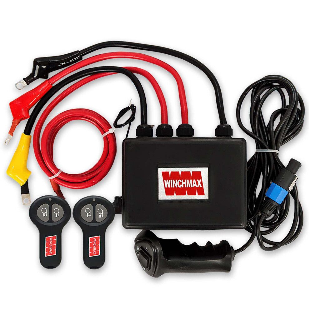 WINCHMAX Complete 12V Electric Winch Control Box, Wander Lead & Twin Wireless Remote Control