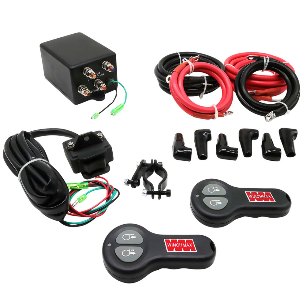 WINCHMAX Complete 12V Electric Winch Control Box, Handlebar Switch, Twin Wireless Remote Control