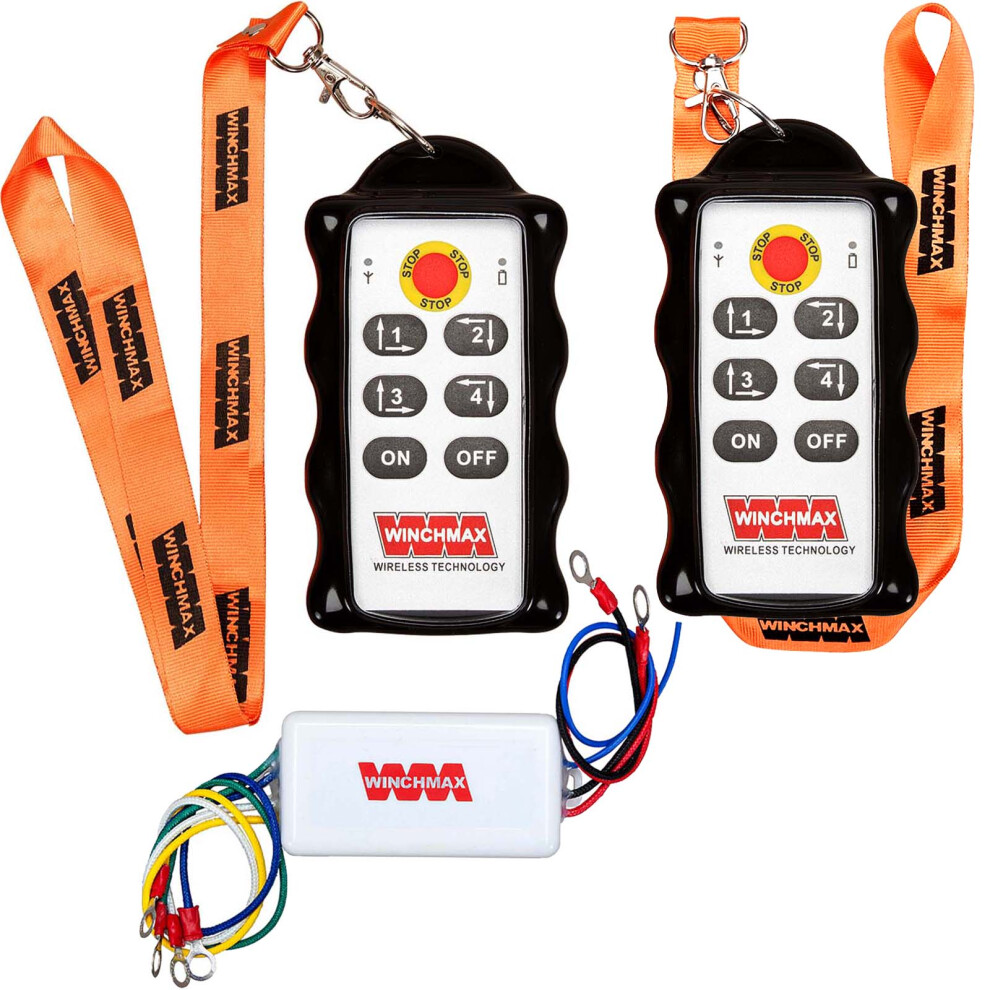 WINCHMAX 4 Channel Winch Remote Control, Wireless. Twin HD Handsets, Long Range. 12v/24v
