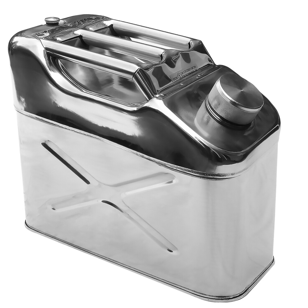 Winchmax Jerry Can 10Ltr Polished Stainless Steel Fuel Petrol Diesel Oil Water