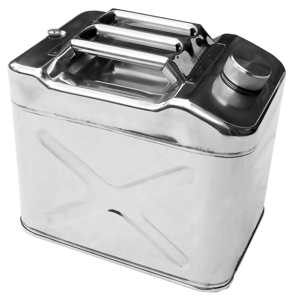 WINCHMAX Jerry Can 20ltr Stainless Steel. Fuel, Petrol, Diesel, Water. Compact Pattern.