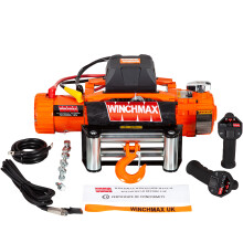 WINCHMAX 12,000lb (5,443kg) Original Orange 12v Two Speed Winch. 26m x 9.5mm Steel Rope, Wireless Remote Controls.