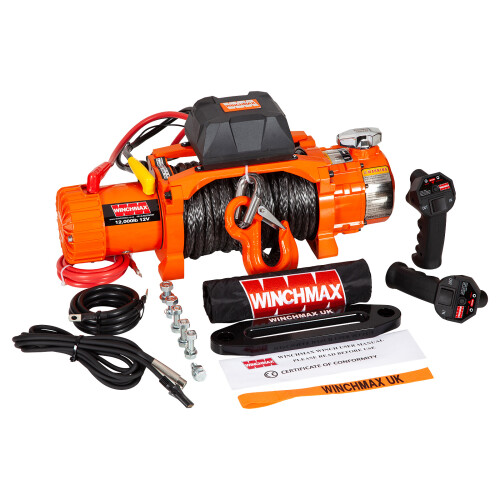 WINCHMAX 12,000lb 12V Electric Winch, Two Speed. 26m 11mm Dyneema Rope. 1