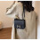 (Black) Lychee pattern H buckle light luxury shoulder crossbody bag 1