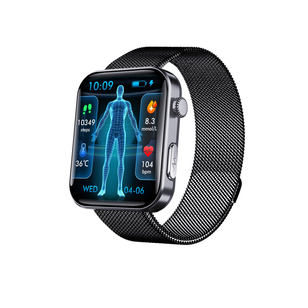 (Steel) Skystuff F300 Smart Watches, ECG, Uric Acid Health Monitoring, Sports Watches, Available for Android and iOS, Best Gifts for Men and Women