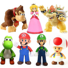 (Bowser Koopa) Super Mario Bros Action Figures Toys Mario Luigi Yoshi Peach Mushroom Collection Model Kids Birthday Gift [xh]