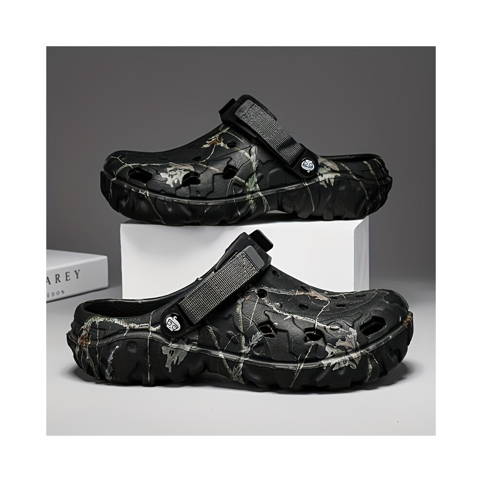 (Black, 8) New Men's Trendy Comfortable EVA Clogs, Breathable Non-slip Wear-resistant Clogs For Indoor Outdoor Garden Beach