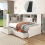 90*190cm, Single Bed-3ft with Trundle & Bookcase&USB, White 4