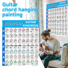 (40*60cm) Acoustic Guitar Practice Chord Scale Chart Course Guitar Music Lessons Classroom Educational Reference Guide