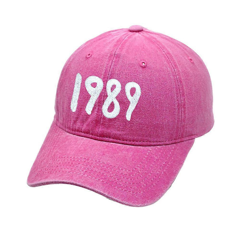 (Rose Red) Taylor Swift 1989 Baseball Cap Unisex Women Men Messy Bun Snapback Hat Sun Sports Trucker Caps