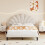 (Beige) 4ft6 Double Upholstered Velvet Bed Frame 1