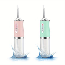 (Pink&Green) [Popular Choice] Famorial 4-in-1 Cordless Water Flosser - USB Rechargeable, Portable Oral Irrigator with 4 Jet Tips for Deep Cleaning & Fresh Breath