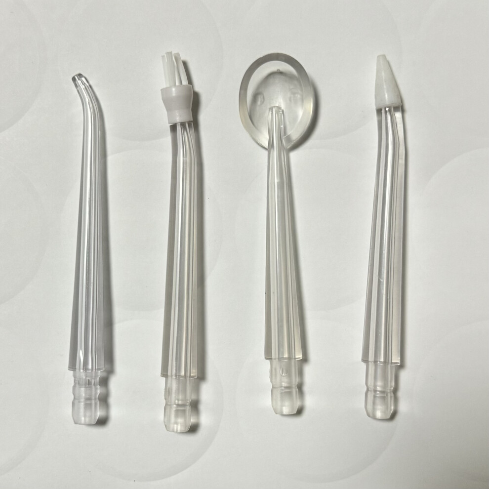 Topsrjyl (4 Oral Irrigator Nozzles) 4-Pack Water Flosser Replacement Tips, Standard & Orthodontic Nozzles, Plastic Oral Irrigator Jet Tips For Teeth Cleaning A