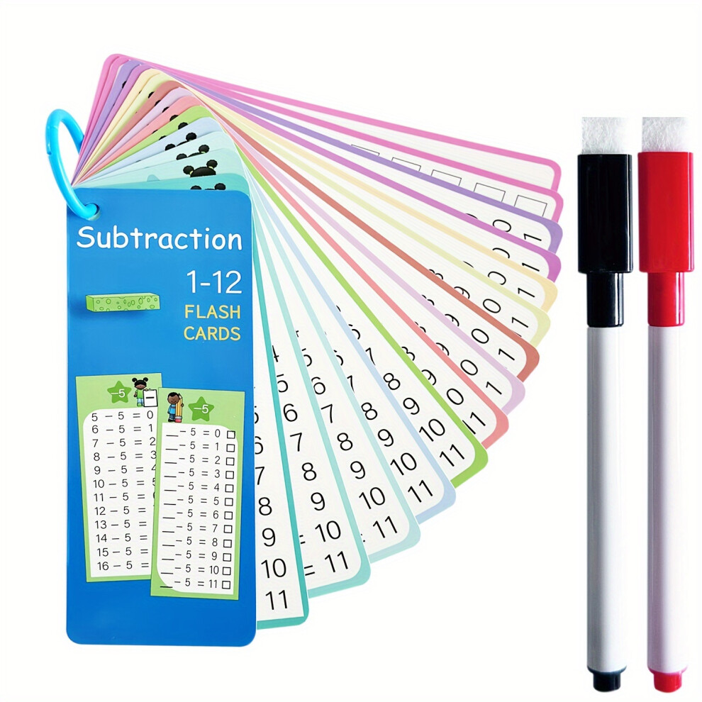 Photos - Educational Toy  Interactive Multiplication Flashcards Set for Youngsters 1st-3rd Grade - PVC Educational Math Learning Aids(Subtraction1)