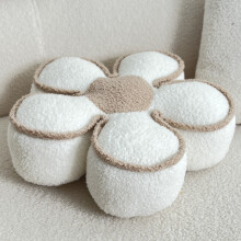 (White) Chic Geometric Flower Throw Pillow - Soft, Washable Polyester Cushion for Bed & Sofa Decor