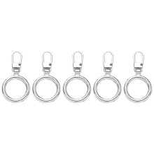 (Silver, Round) 5pcs Zipper Pull Replacement Metal Zipper Mend Fixer Zipper Tab Rep () #calu