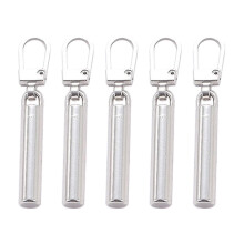 (Silver, Column type) 5pcs Zipper Pull Replacement Metal Zipper Mend Fixer Zipper Tab Rep () #calu
