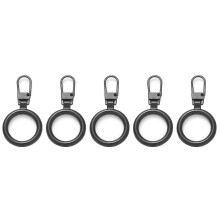 (Black, Round) 5pcs Zipper Pull Replacement Metal Zipper Mend Fixer Zipper Tab Rep () #calu