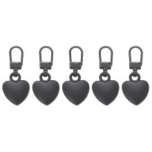 (Black, Love type) 5pcs Zipper Pull Replacement Metal Zipper Mend Fixer Zipper Tab Rep () #calu