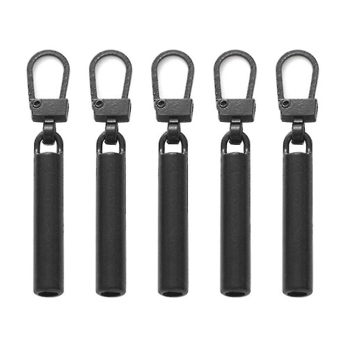 (Black, Column type) 5pcs Zipper Pull Replacement Metal Zipper Mend Fixer Zipper Tab Rep () #calu