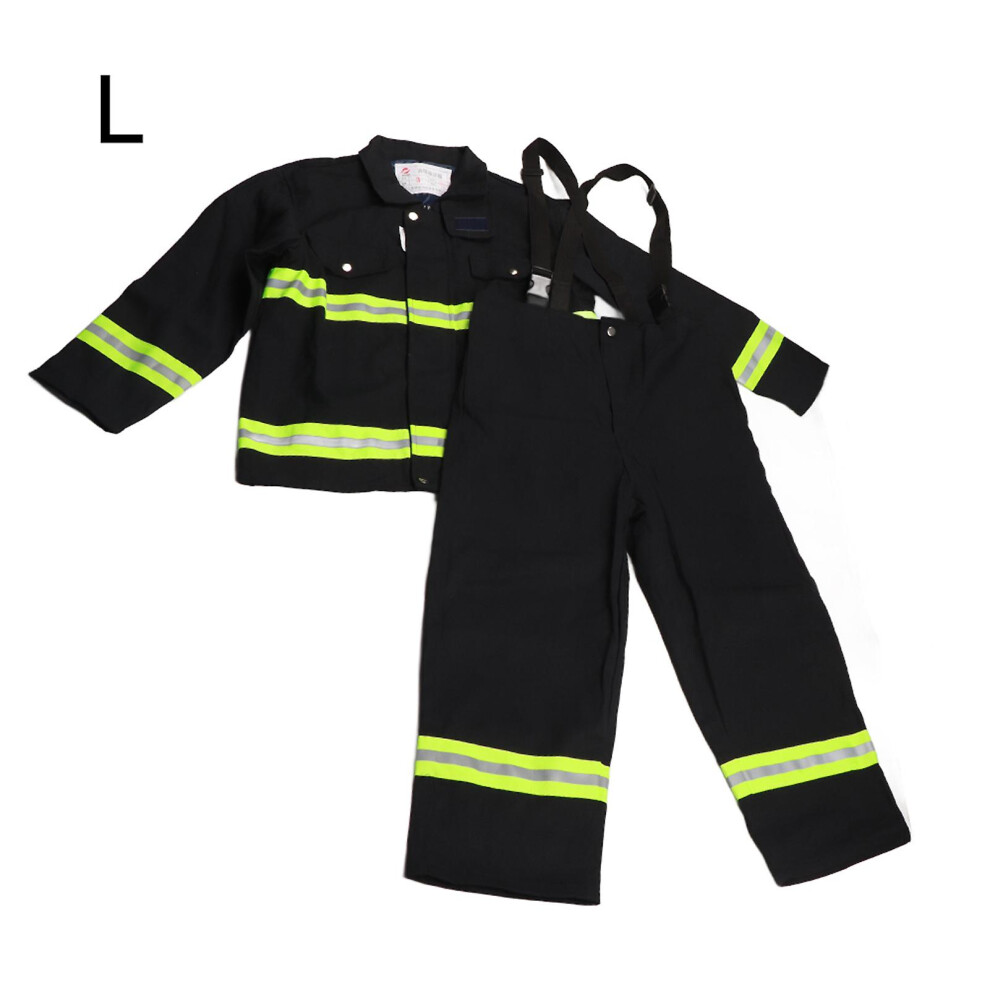 (L) Flame Retardant Clothing Fireproof Heatproof Firemen Protective Reflective Coat Trousers 8795863363257