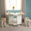 Seconique Stowaway Dining Set Oak Effect/White, Seymore With 4 Stools 1