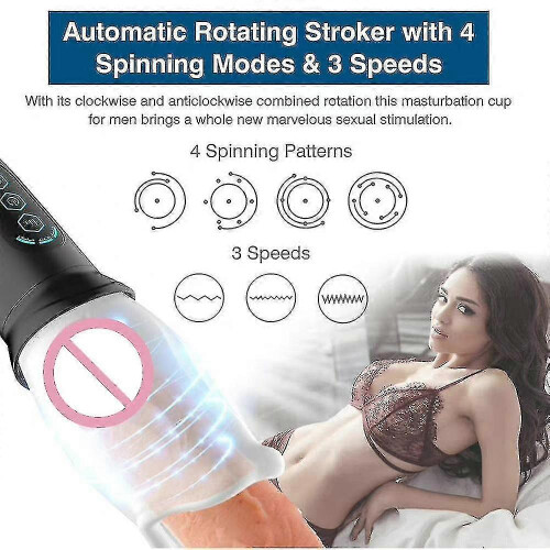 Electric Masturbaters Automatic Handsfree Male Rotating Cup Toy 2