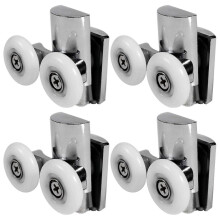 4Pcs Shower Door Wheels 23mm Shower Door Rollers Heavy Duty Zinc Alloy Wheel for Both Flat Sliding