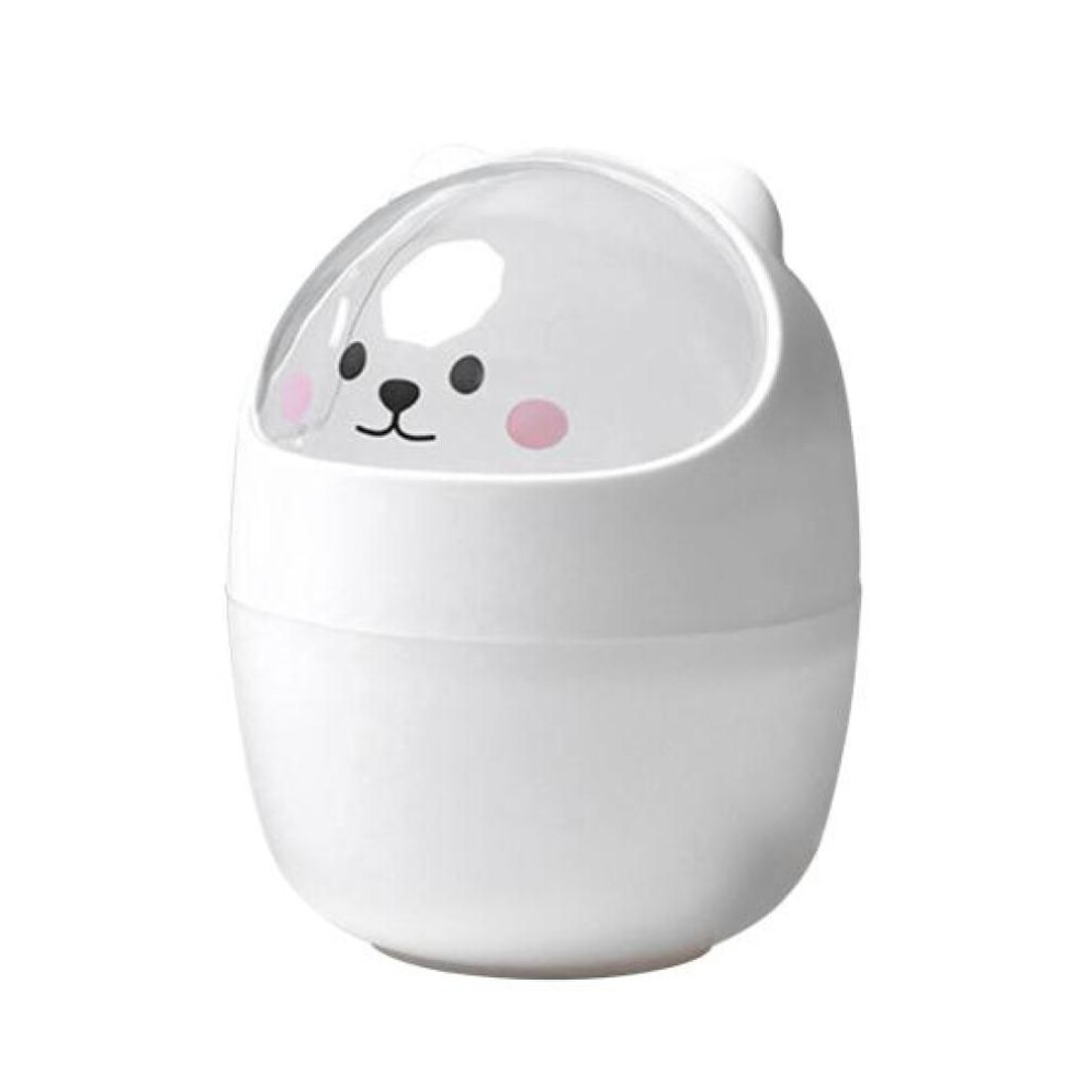 (white) Lovely Garbage Holder Excellent Practical Split Design Compact Mini Desktop Trash Can