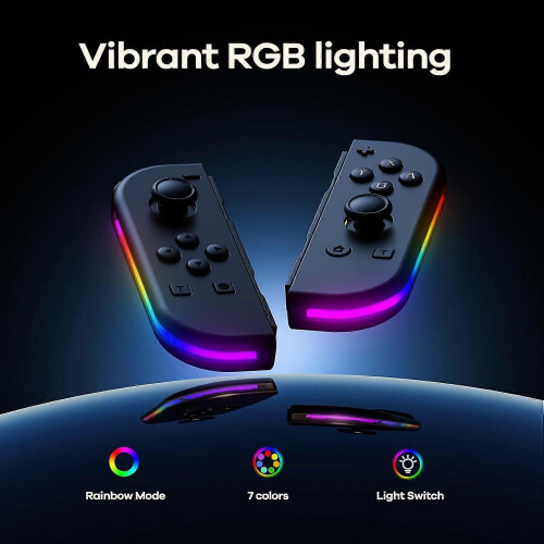 Controllers for Nintendo Switch, Replacement for Switch Controller with RGB LED, Adjustable Turbo & Vibration, Pikachu 1