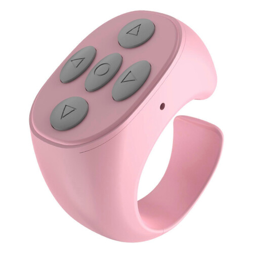 (Pink) Fingertip Wireless BT Remote Control Multi-function Portable Smart Pages-Turner for Watching Video 1