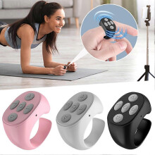 (White) Fingertip Wireless BT Remote Control Multi-function Portable Smart Pages-Turner for Watching Video
