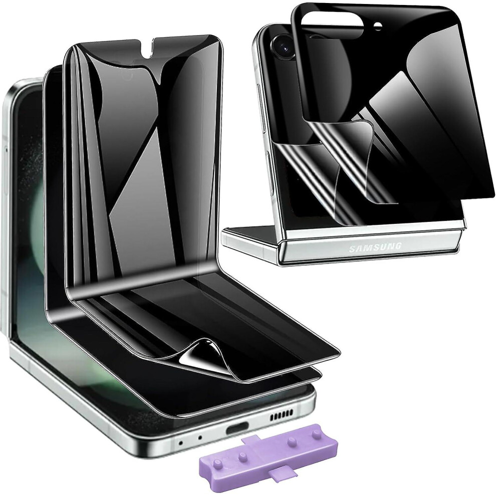 2set Privacy Screen Protector For Samsung Galaxy Z Flip 5 Soft Hydrogel Film Easy Install No Bubbles