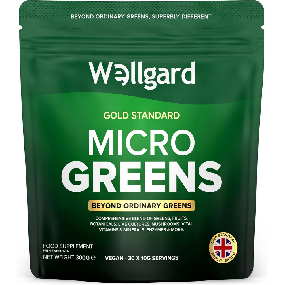 Wellgard Micro Greens 300 Grams Greens Powder, 57 Ingredients