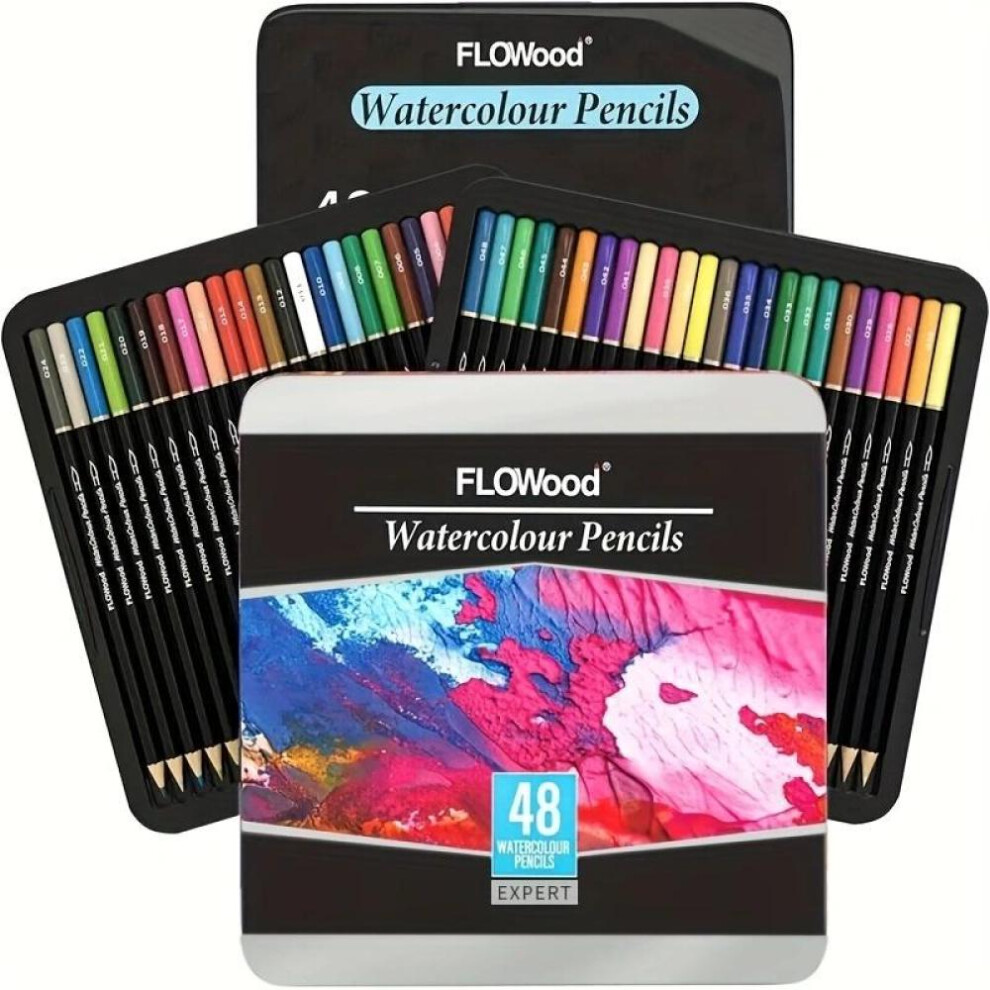 (48 color) Watercolor/oil Pencils Set, Art Supplies, Soft Core Professional Water Colored Pencils For Adult Coloring, Color Pencils Ideal For Drawing