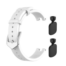 (White) Leather Strap For Garmin Lily 20mm Durable Watch Wristband Fashion Wrist Band