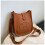 (Light brown) Solid color letter small square bag off-road bag 1