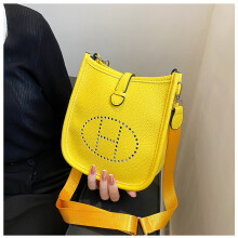 (Yellow) Solid color letter small square bag off-road bag